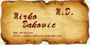 Mirko Daković vizit kartica